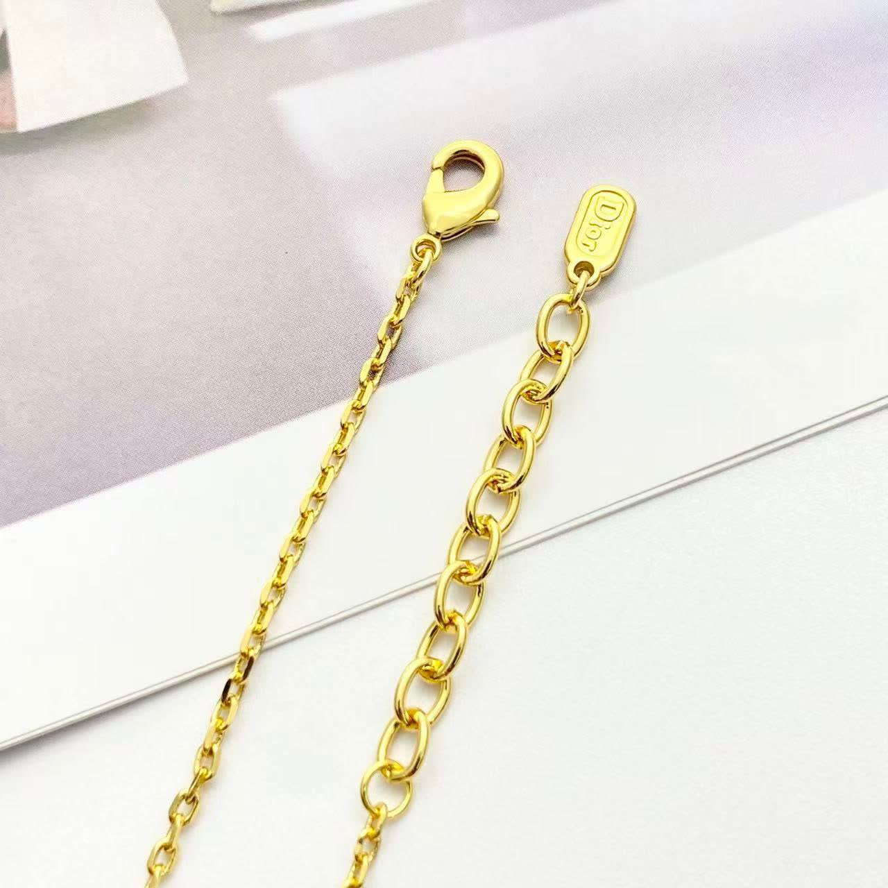 Dior Gold-Tone Crystal Bow Necklace