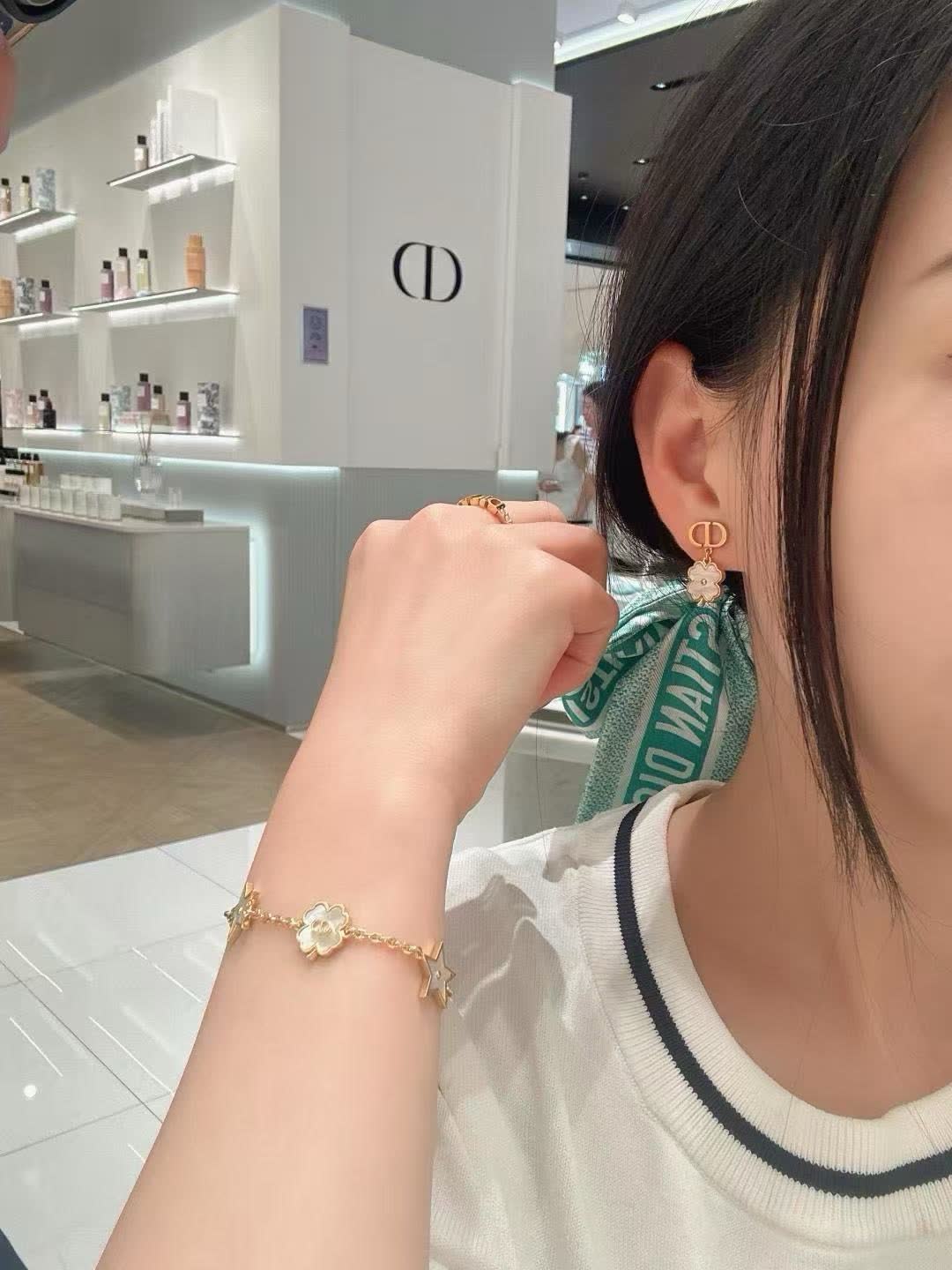 Dior Star and Flower Charm Necklace