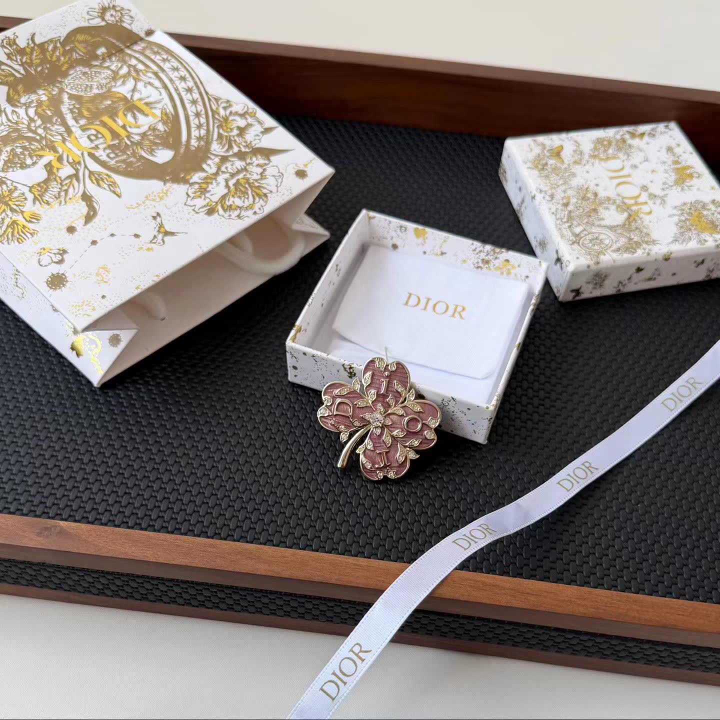 Dior Gold Clover Leaf Necklace