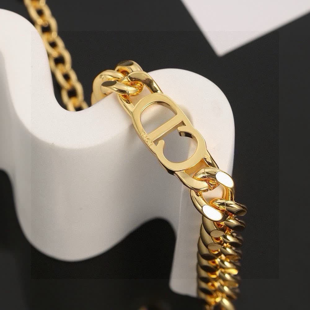 Christian Dior Necklace - Gold Chain with CD Logo