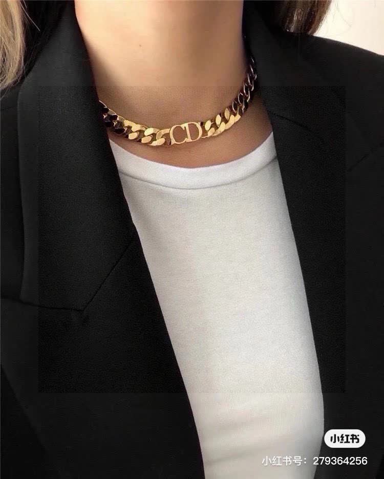 Christian Dior Necklace - Gold Chain with CD Logo