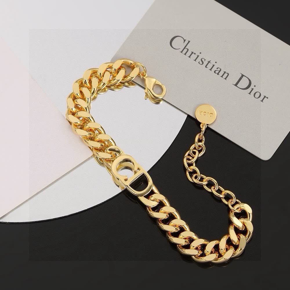Christian Dior Necklace - Gold Chain with CD Logo