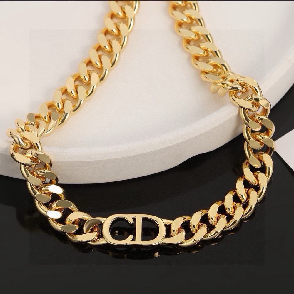 Christian Dior Necklace - Gold Chain with CD Logo