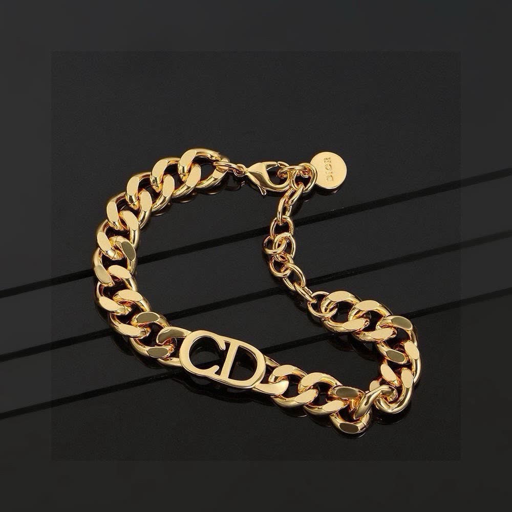Christian Dior Necklace - Gold Chain with CD Logo