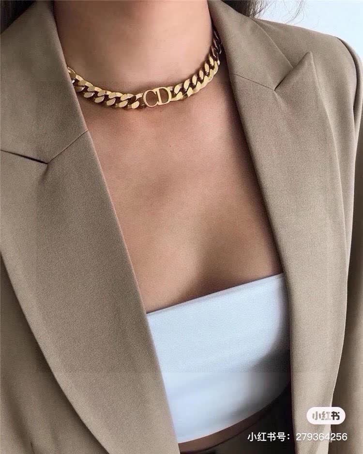 Christian Dior Necklace - Gold Chain with CD Logo