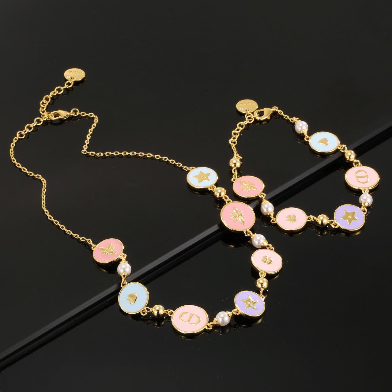 Dior Enamel and Pearl Necklace Dior Enamel and Pearl Necklace