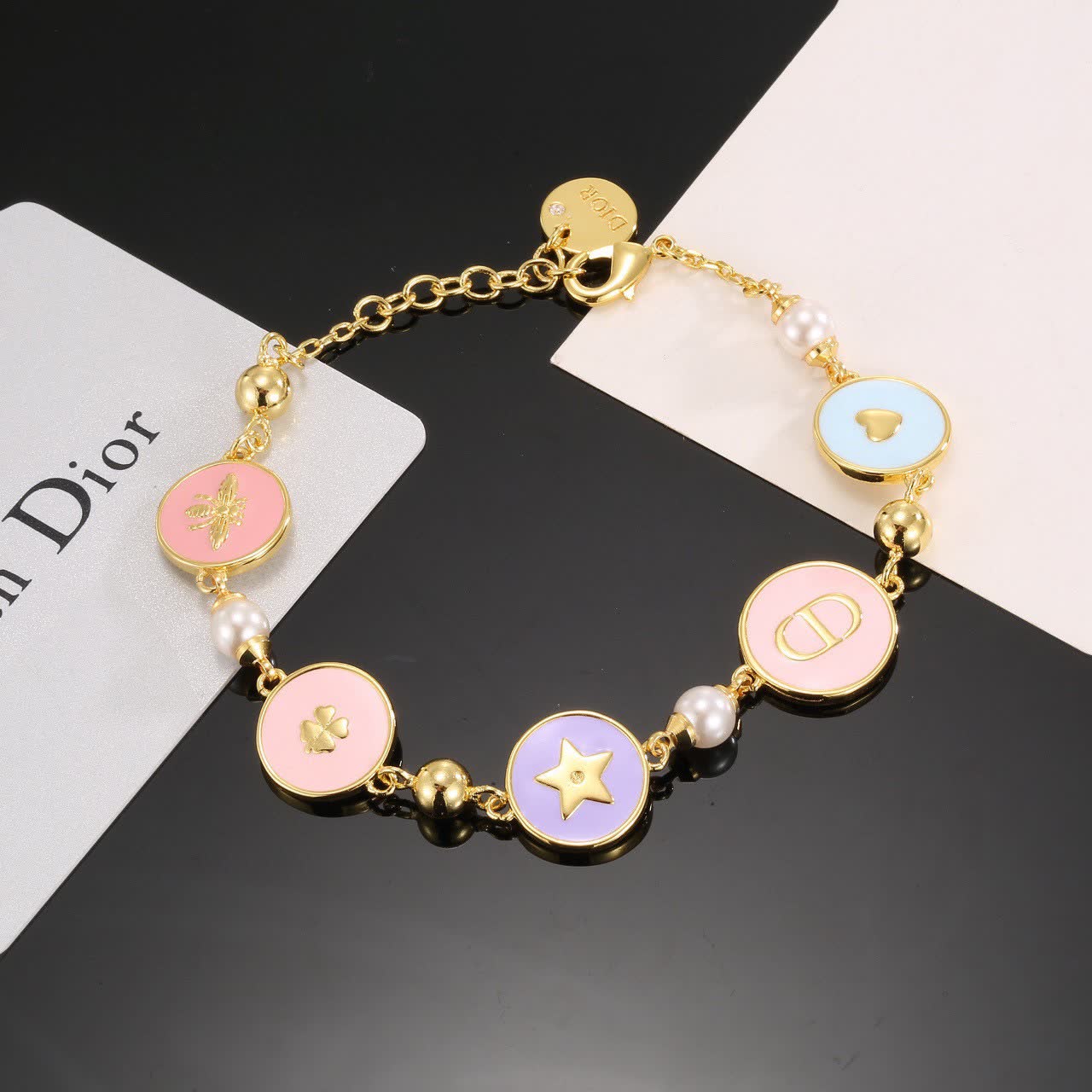 Dior Enamel and Pearl Necklace