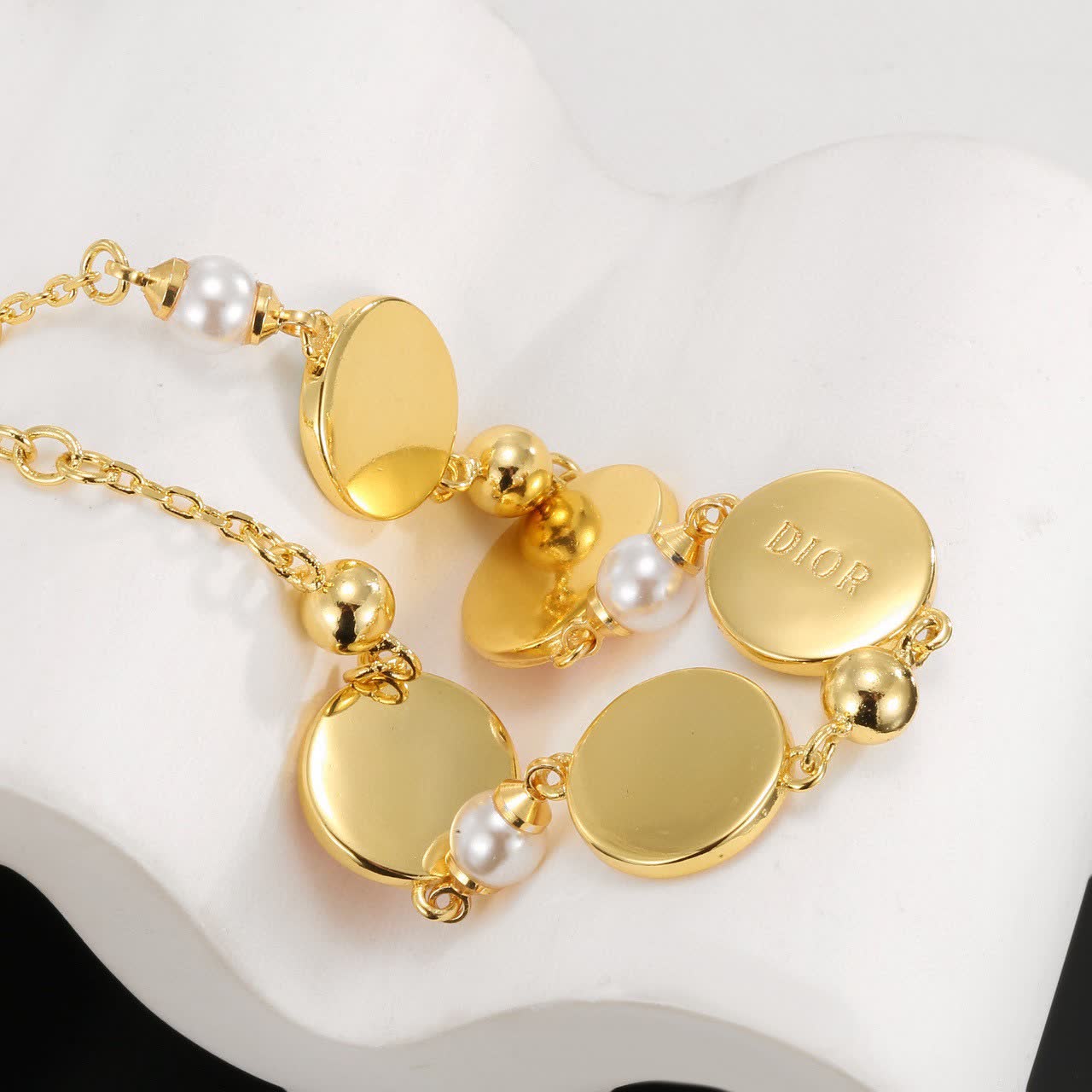 Dior Enamel and Pearl Necklace