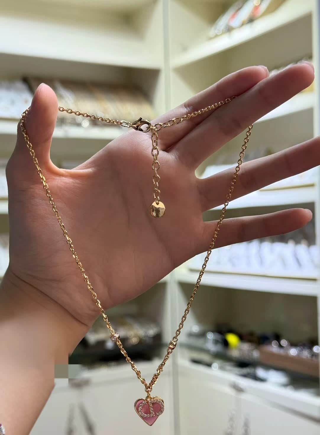 Dior Gold Heart Pendant Necklace