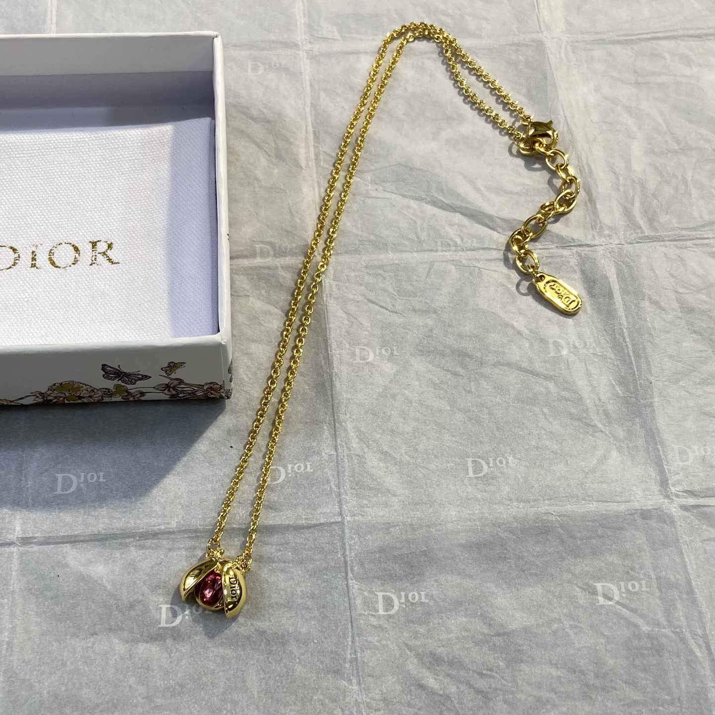 Dior Gold-tone Crystal Petal Necklace Dior Gold-tone Crystal Petal Necklace