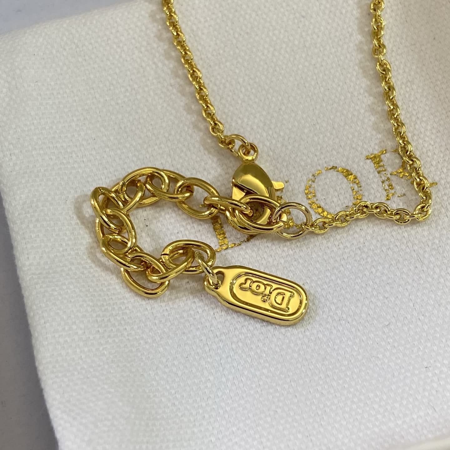 Dior Gold-tone Crystal Petal Necklace