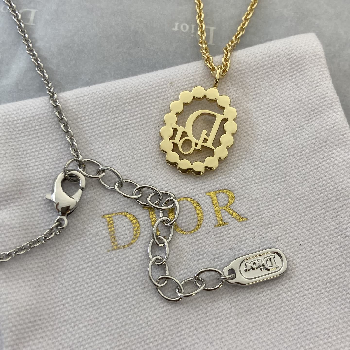 Dior Crystal-Embellished 'CD' Logo Necklace