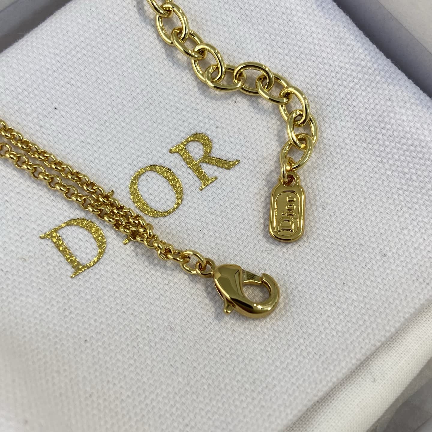 Dior Gold-Tone Double 'CD' Logo and Pearl Necklace