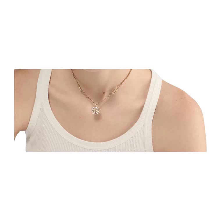 Dior Gold-Tone Crystal Flower Necklace