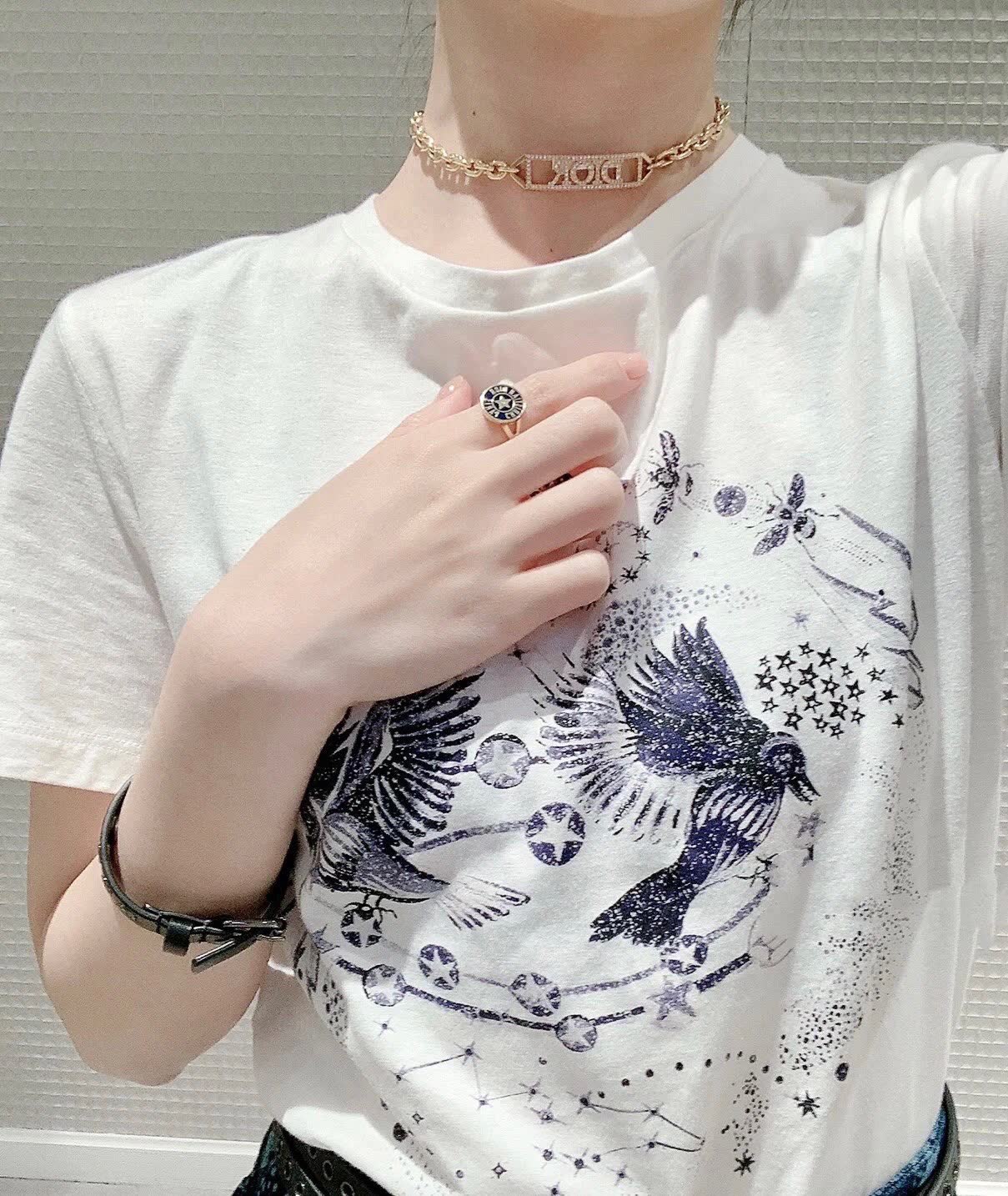 Dior Gold-Plated Crystal 'DIOR' Necklace