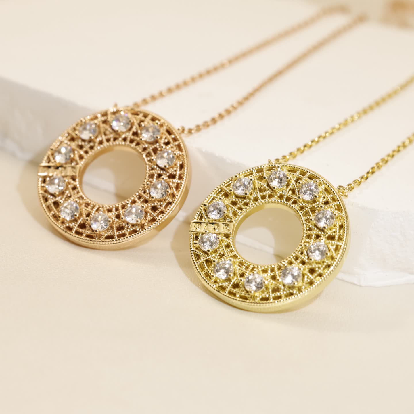 Dior Gold Circle Diamond Necklace Dior Gold Circle Diamond Necklace