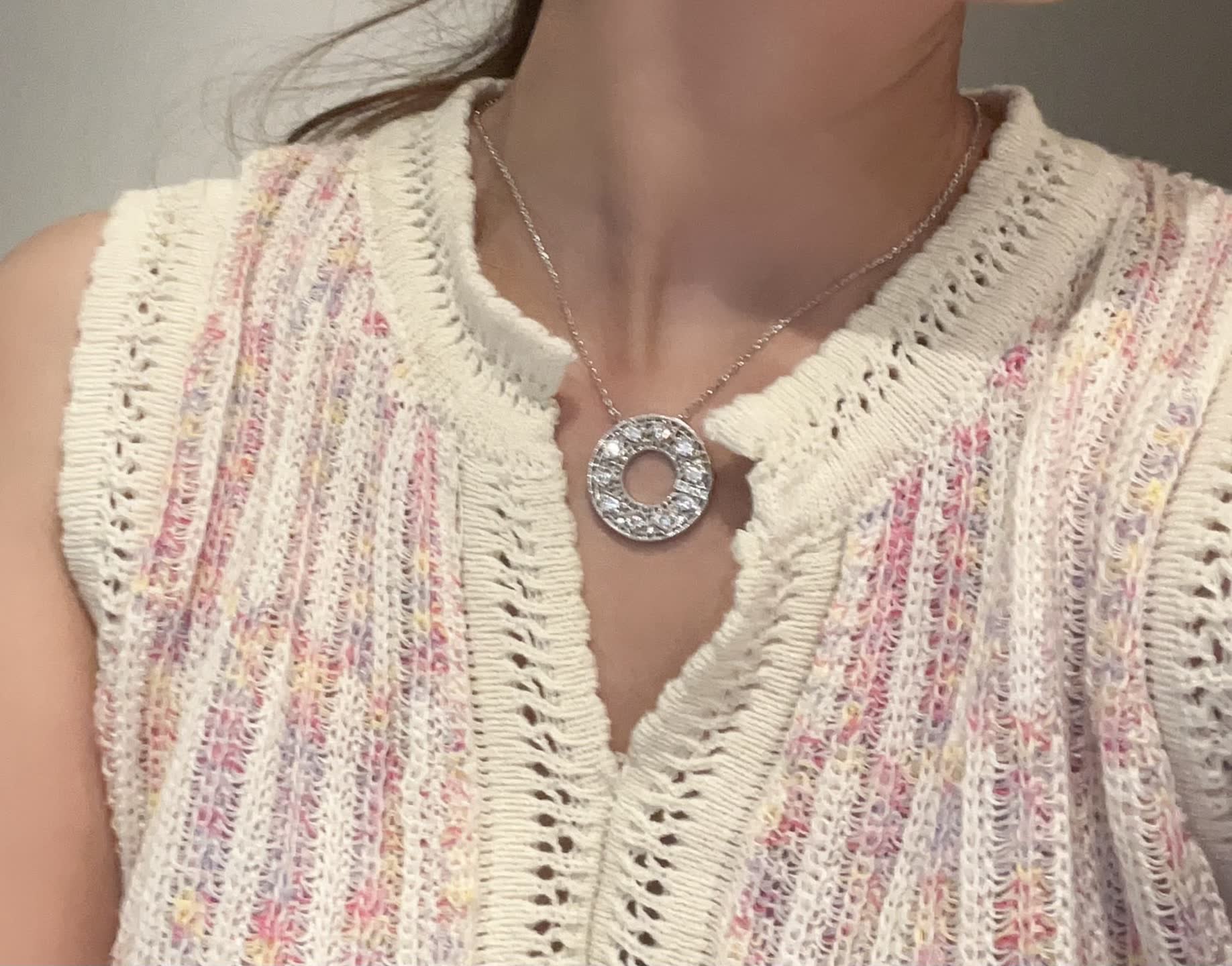 Dior Gold Circle Diamond Necklace