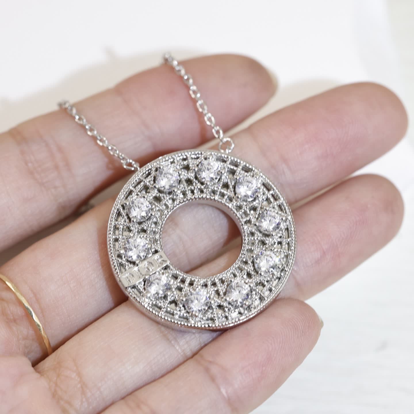 Dior Gold Circle Diamond Necklace