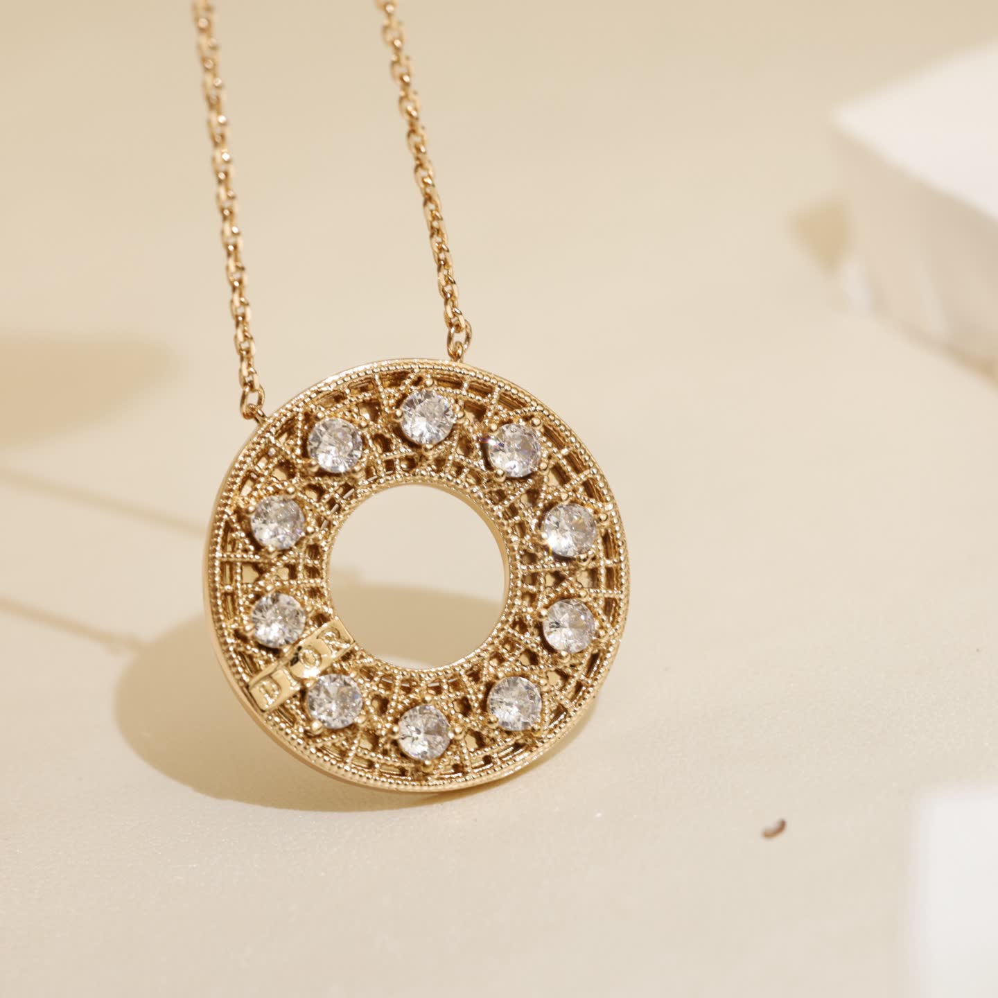 Dior Gold Circle Diamond Necklace