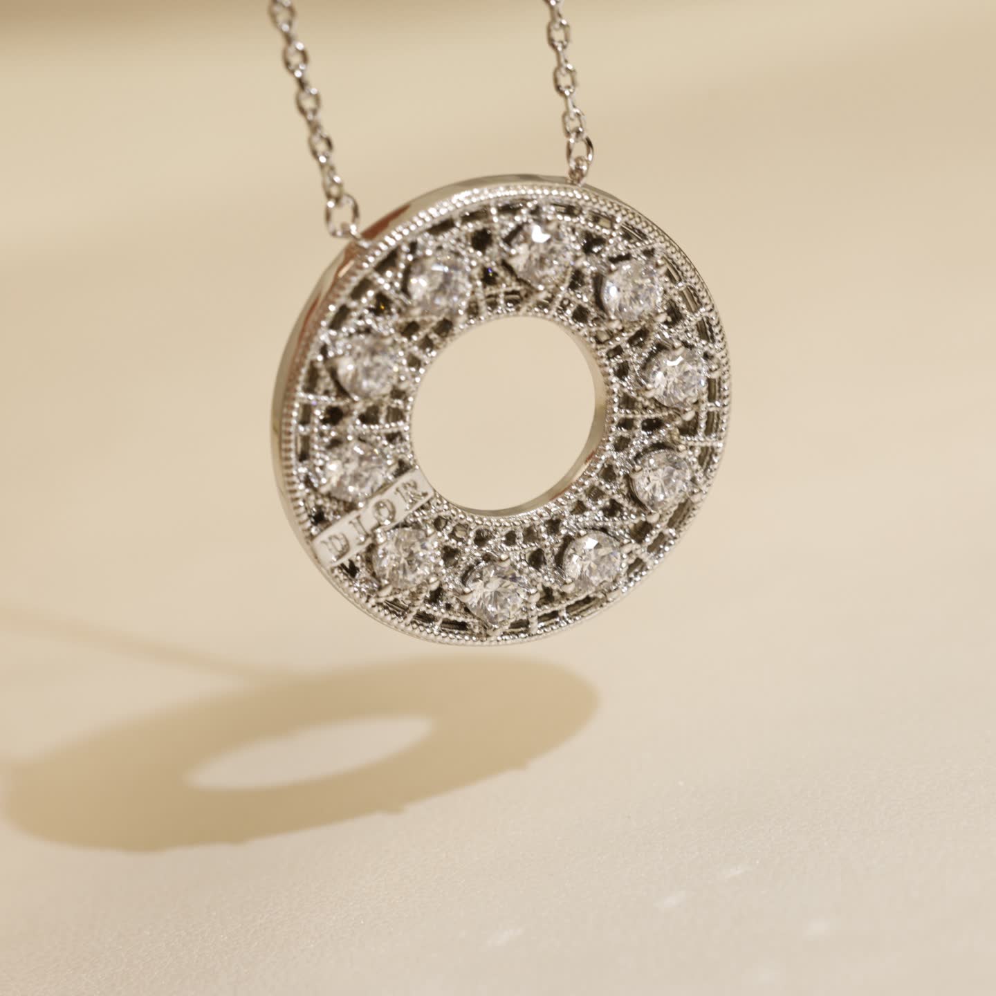 Dior Gold Circle Diamond Necklace