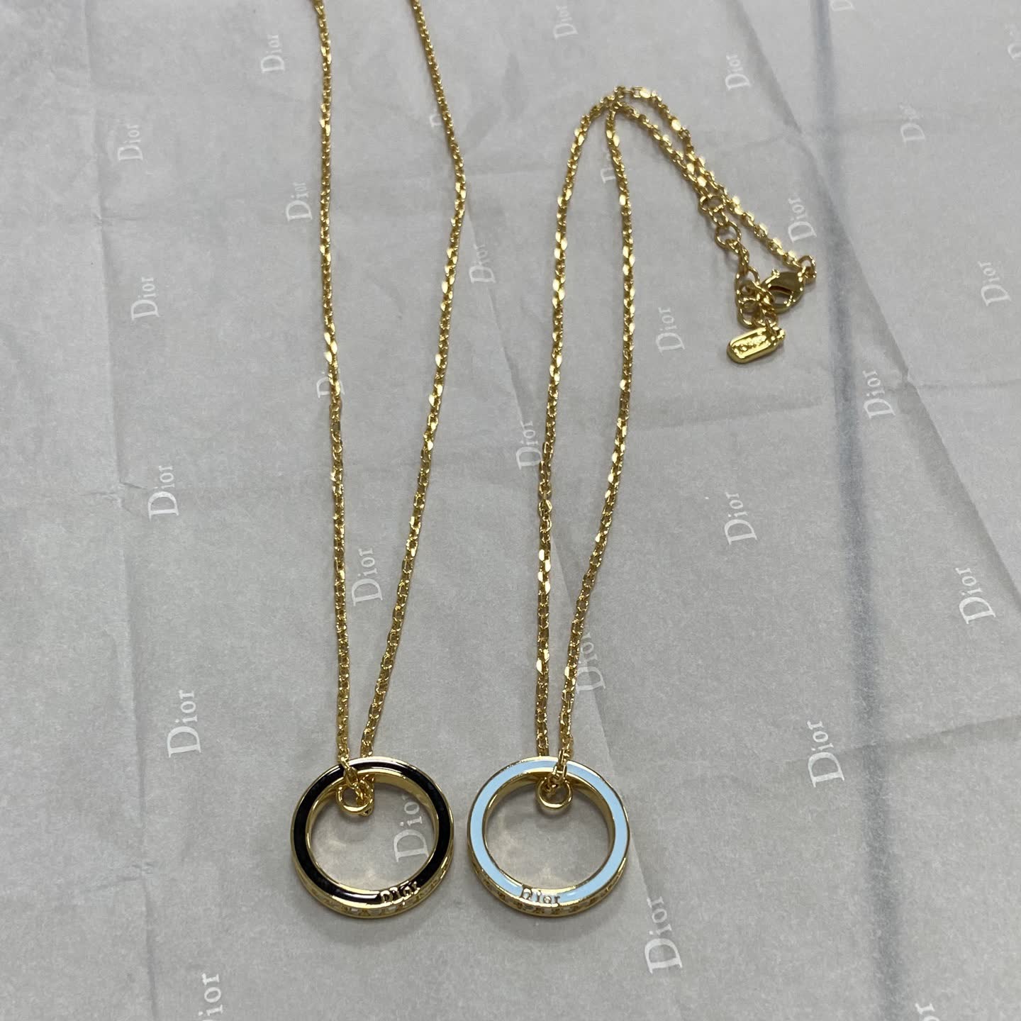Dior Double Circle Ring Necklace-DX0135 Dior Double Circle Ring Necklace-DX0135