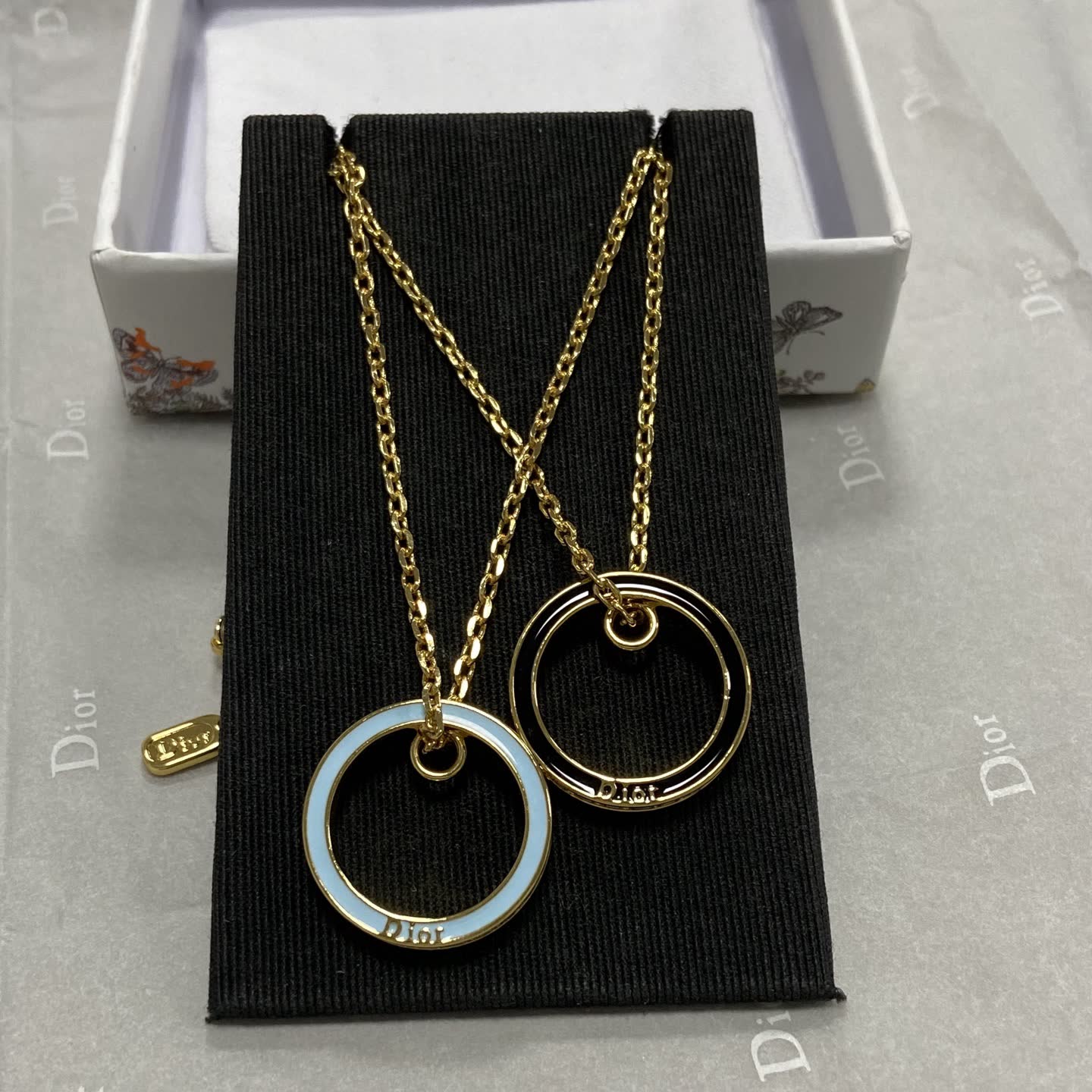 Dior Double Circle Ring Necklace-DX0135