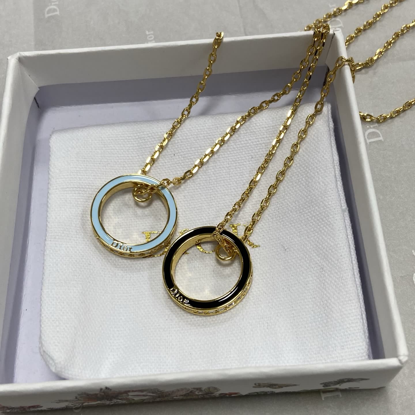 Dior Double Circle Ring Necklace-DX0135