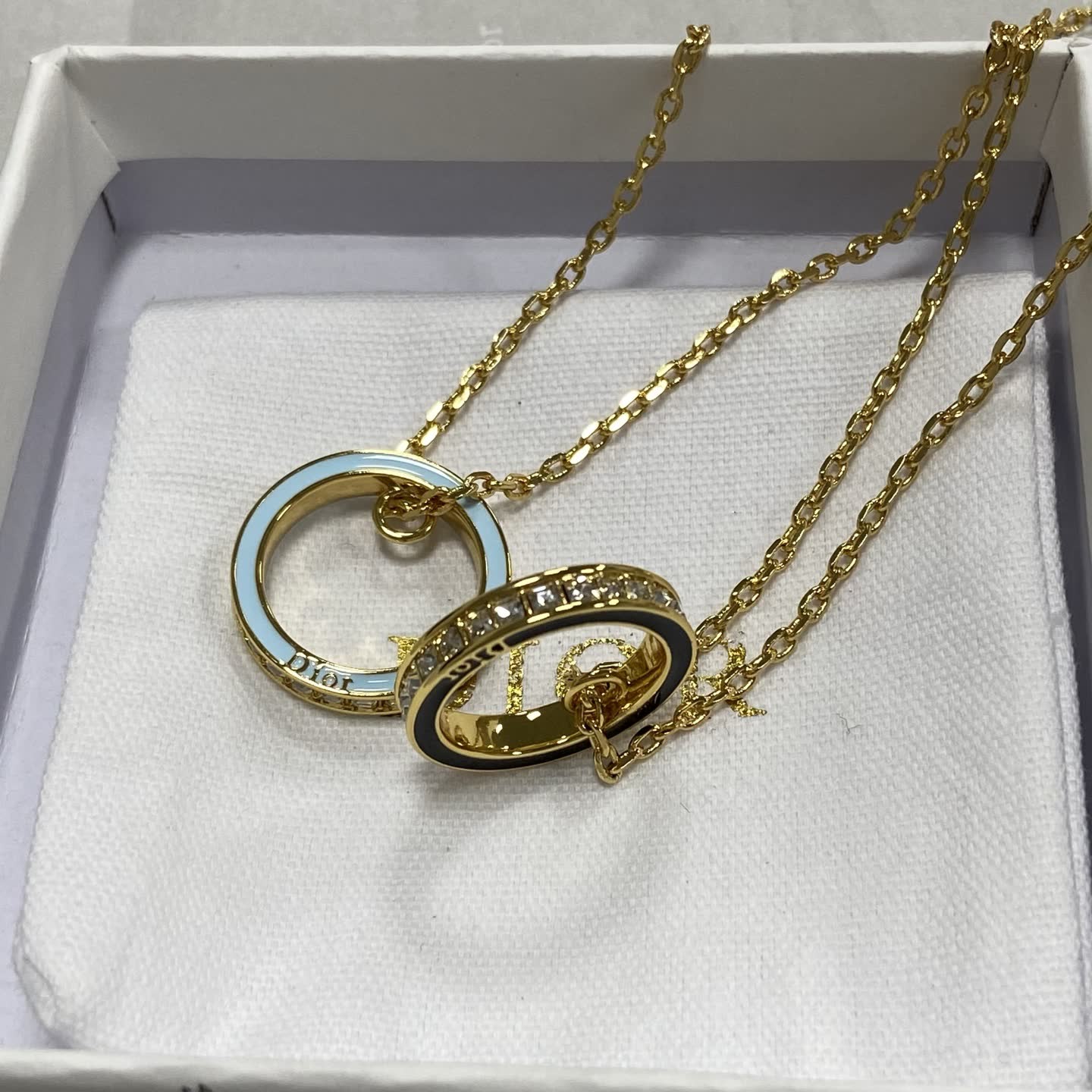 Dior Double Circle Ring Necklace-DX0135