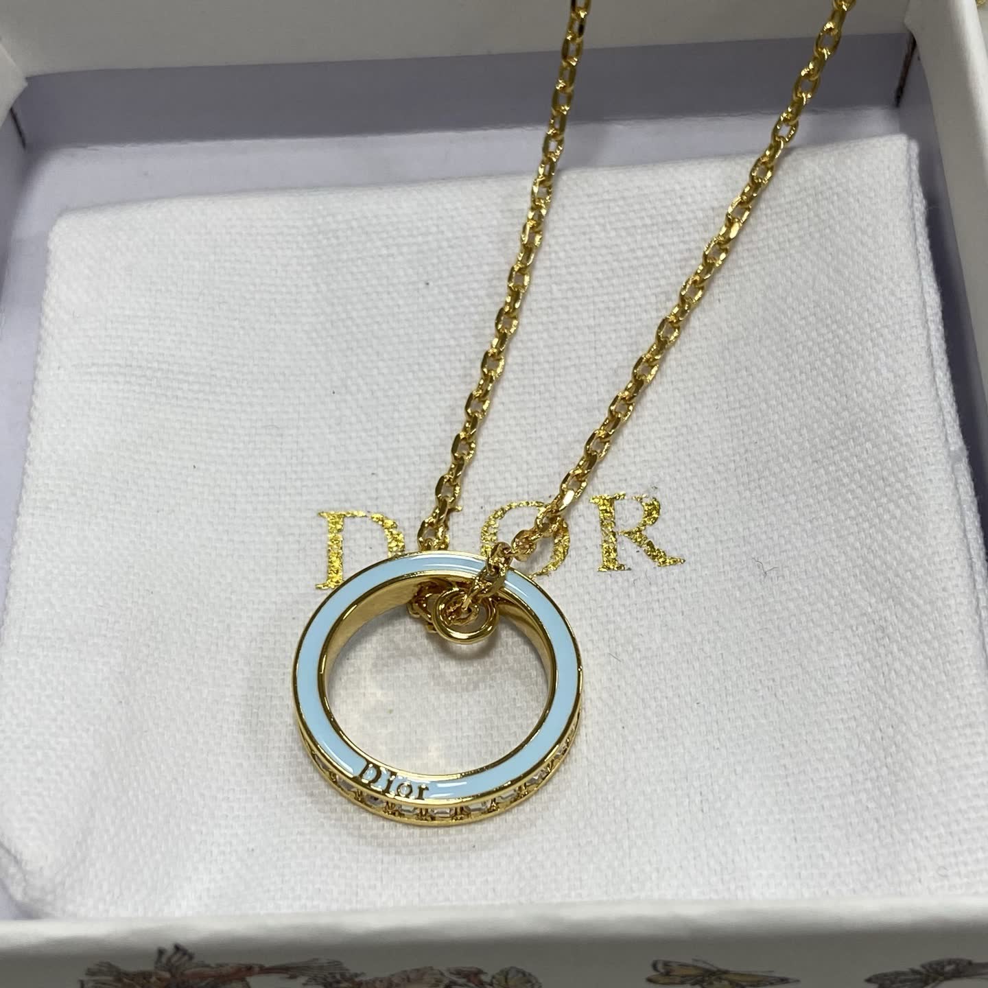Dior Double Circle Ring Necklace-DX0135