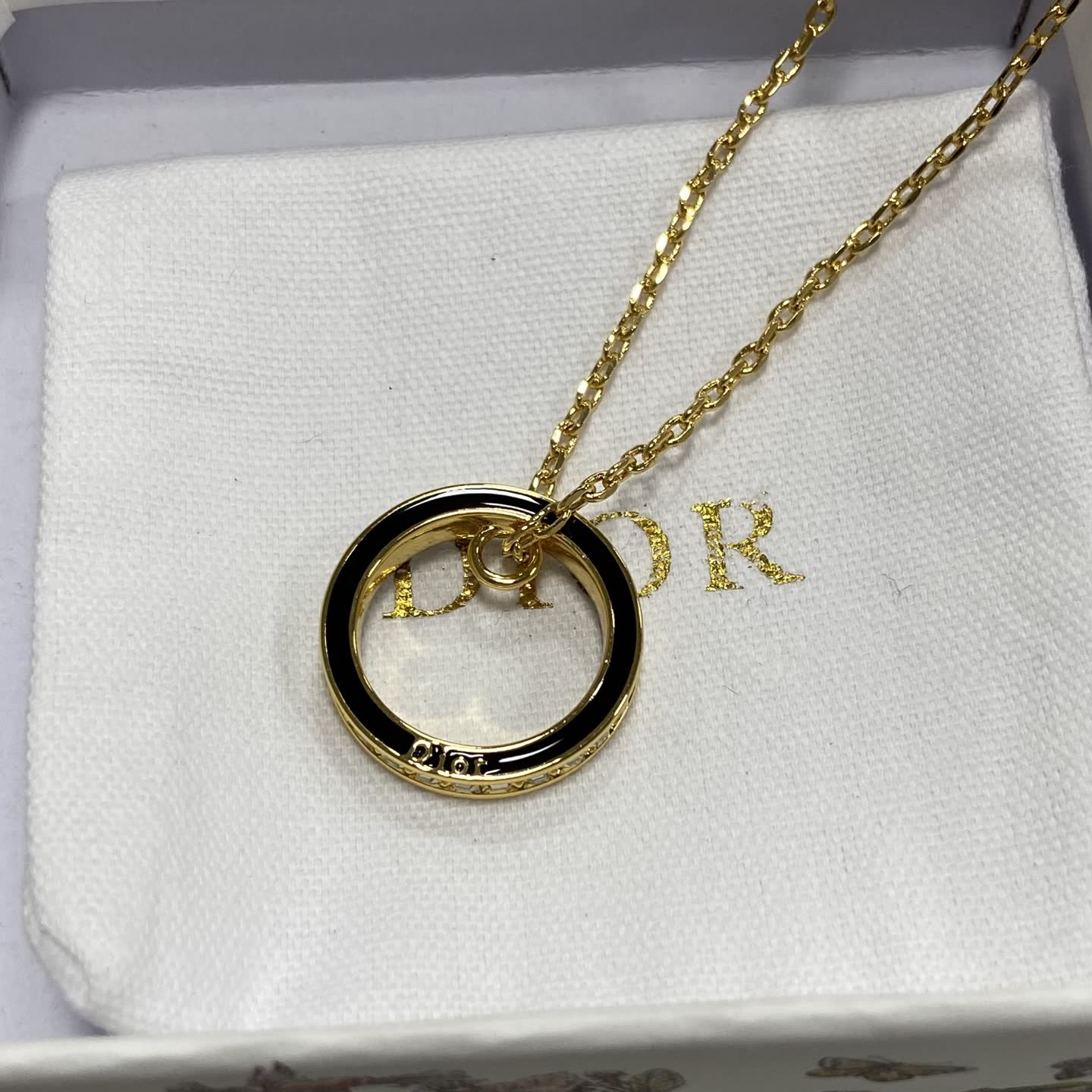 Dior Double Circle Ring Necklace-DX0135