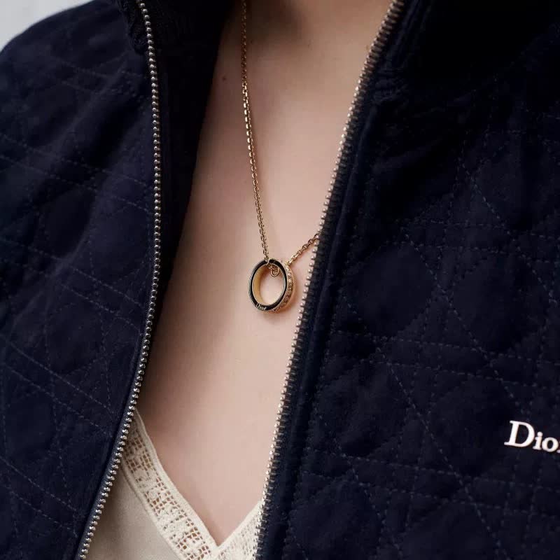 Dior Double Circle Ring Necklace-DX0135
