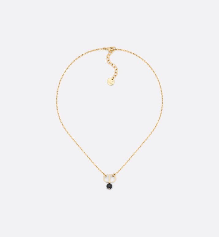 Dior Gold Tone Crystal & Pearl Necklace Dior Gold Tone Crystal & Pearl Necklace
