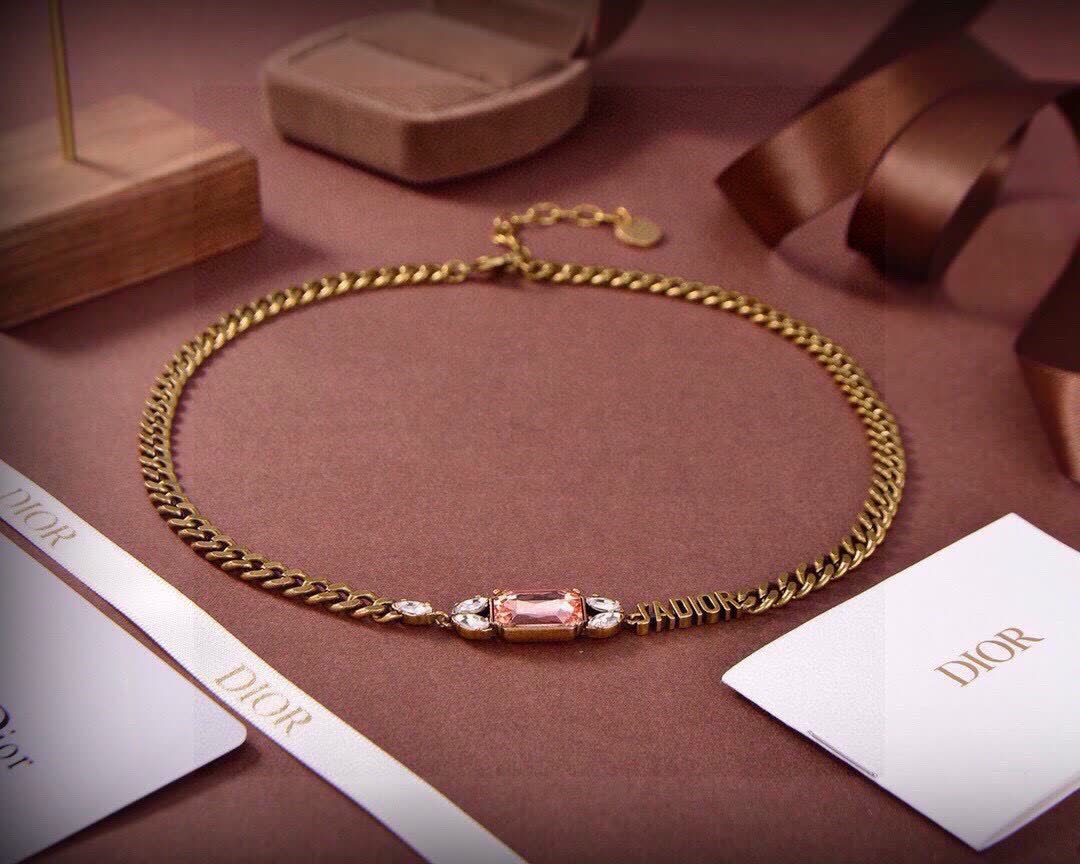 Dior Bracelet with Gold Chain and Gemstones