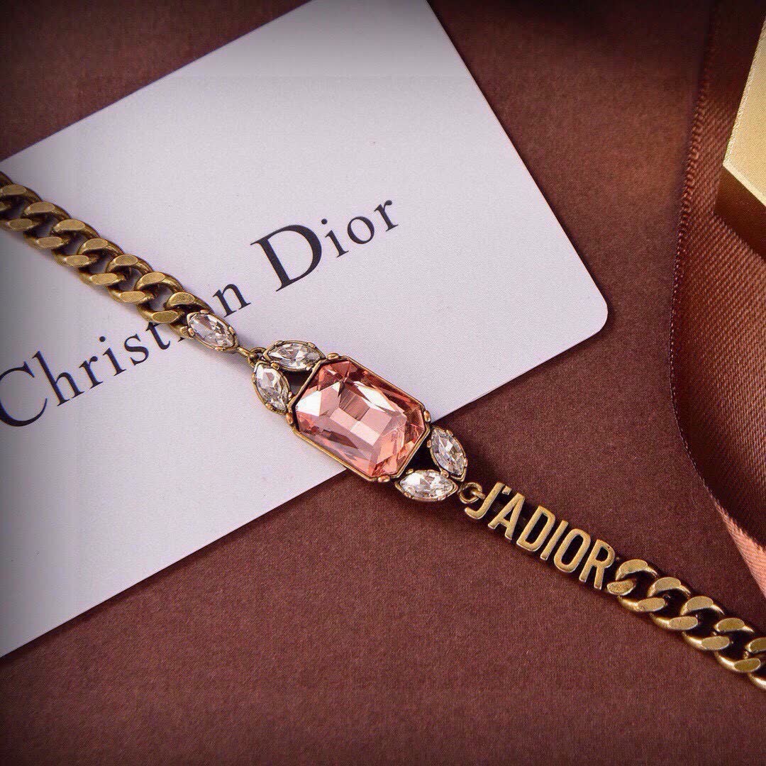 Dior Bracelet with Gold Chain and Gemstones