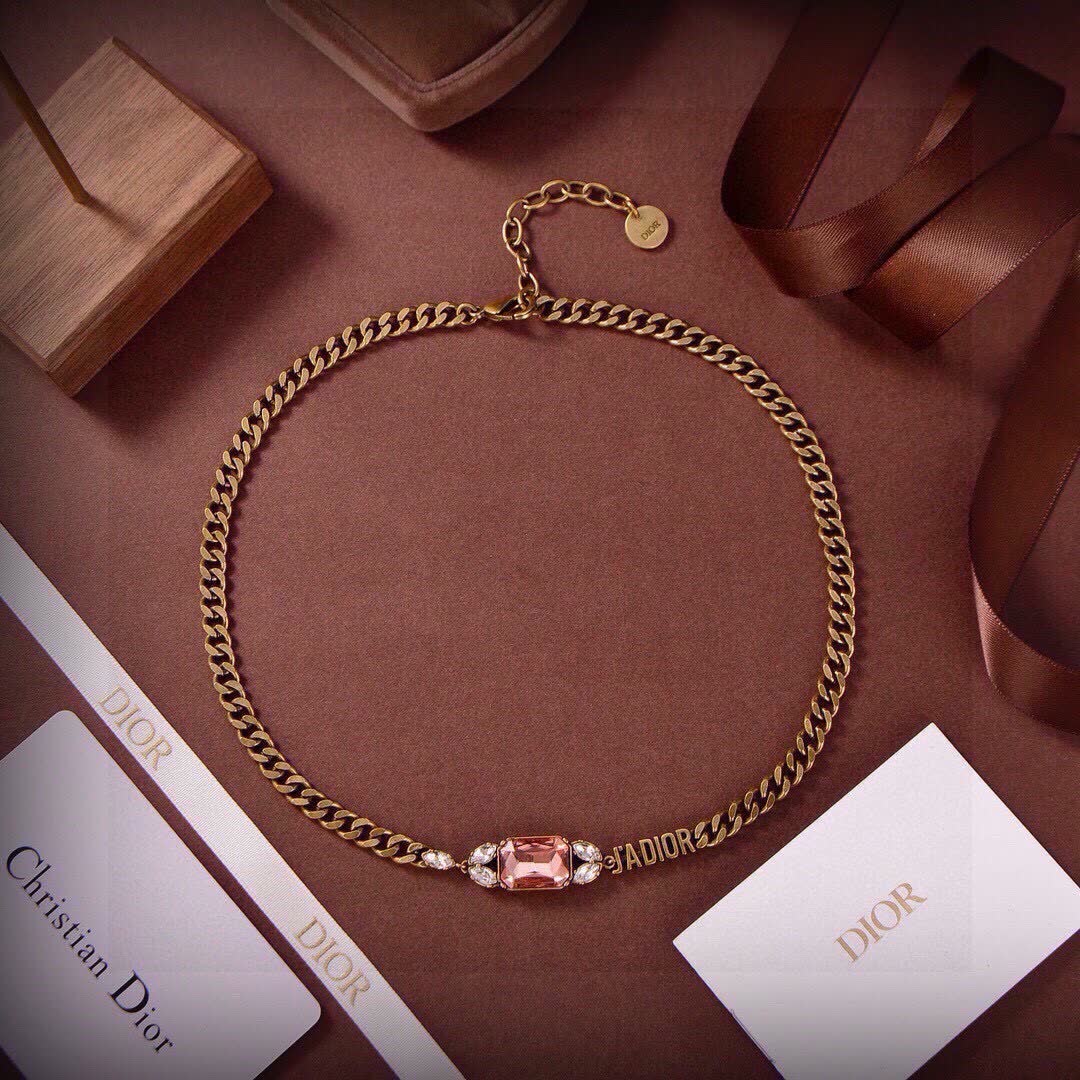 Dior Bracelet with Gold Chain and Gemstones
