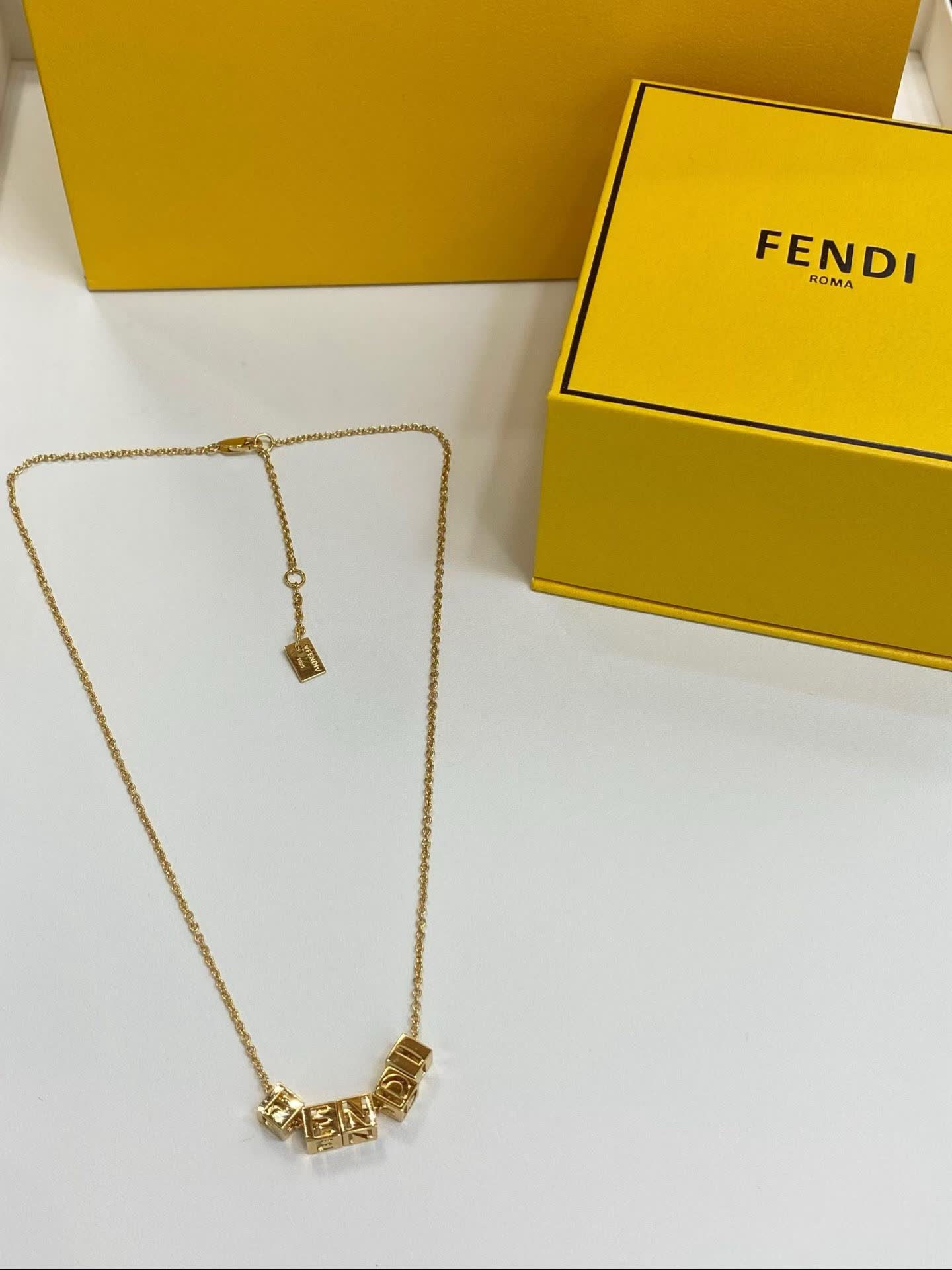 Fendi Roma Logo Necklace