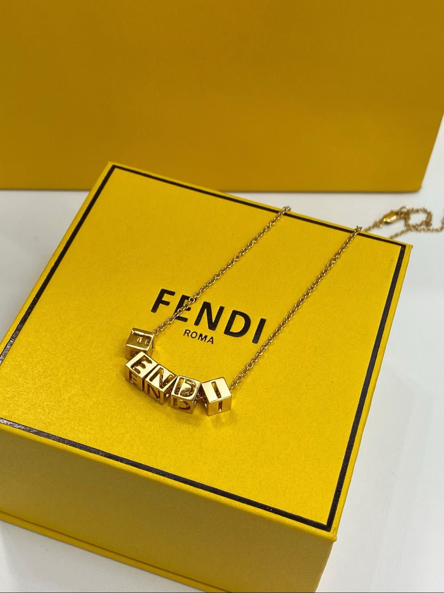 Fendi Roma Logo Necklace