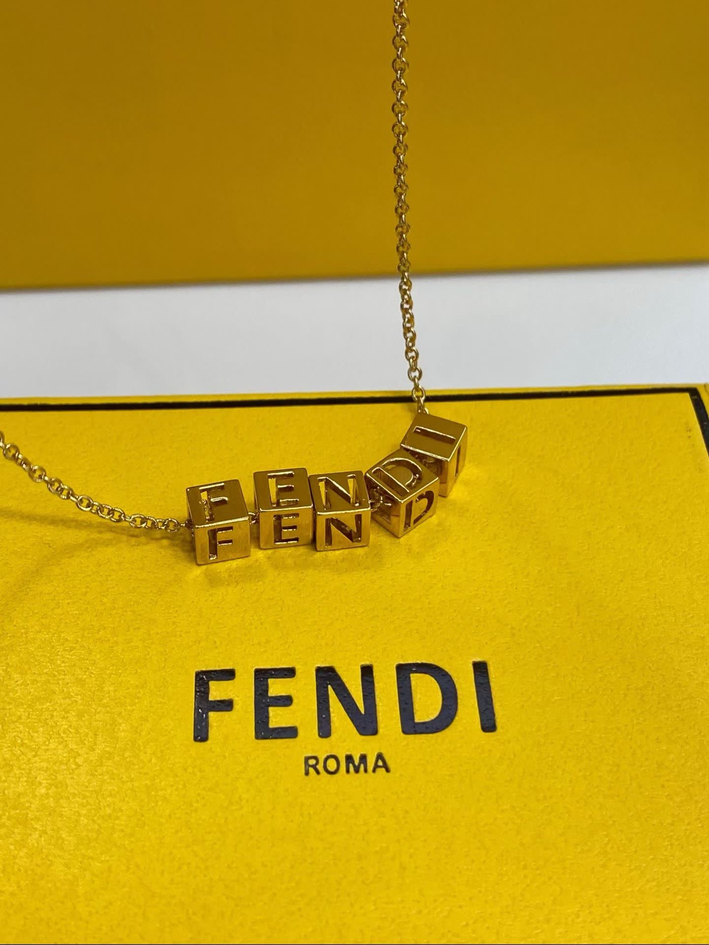 Fendi Roma Logo Necklace