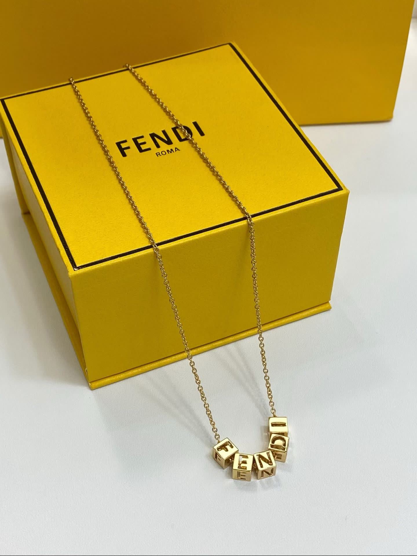 Fendi Roma Logo Necklace
