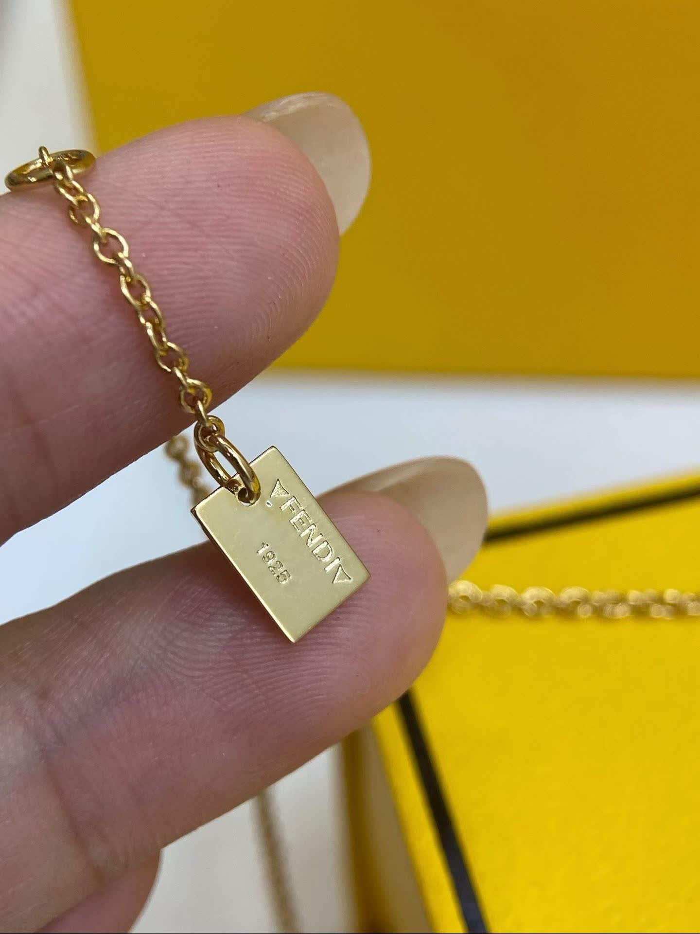 Fendi Roma Logo Necklace