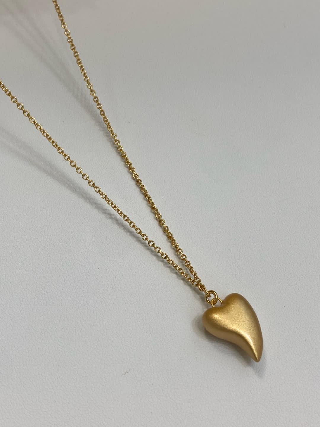Fendi Roma Gold Tone Heart Pendant Necklace
