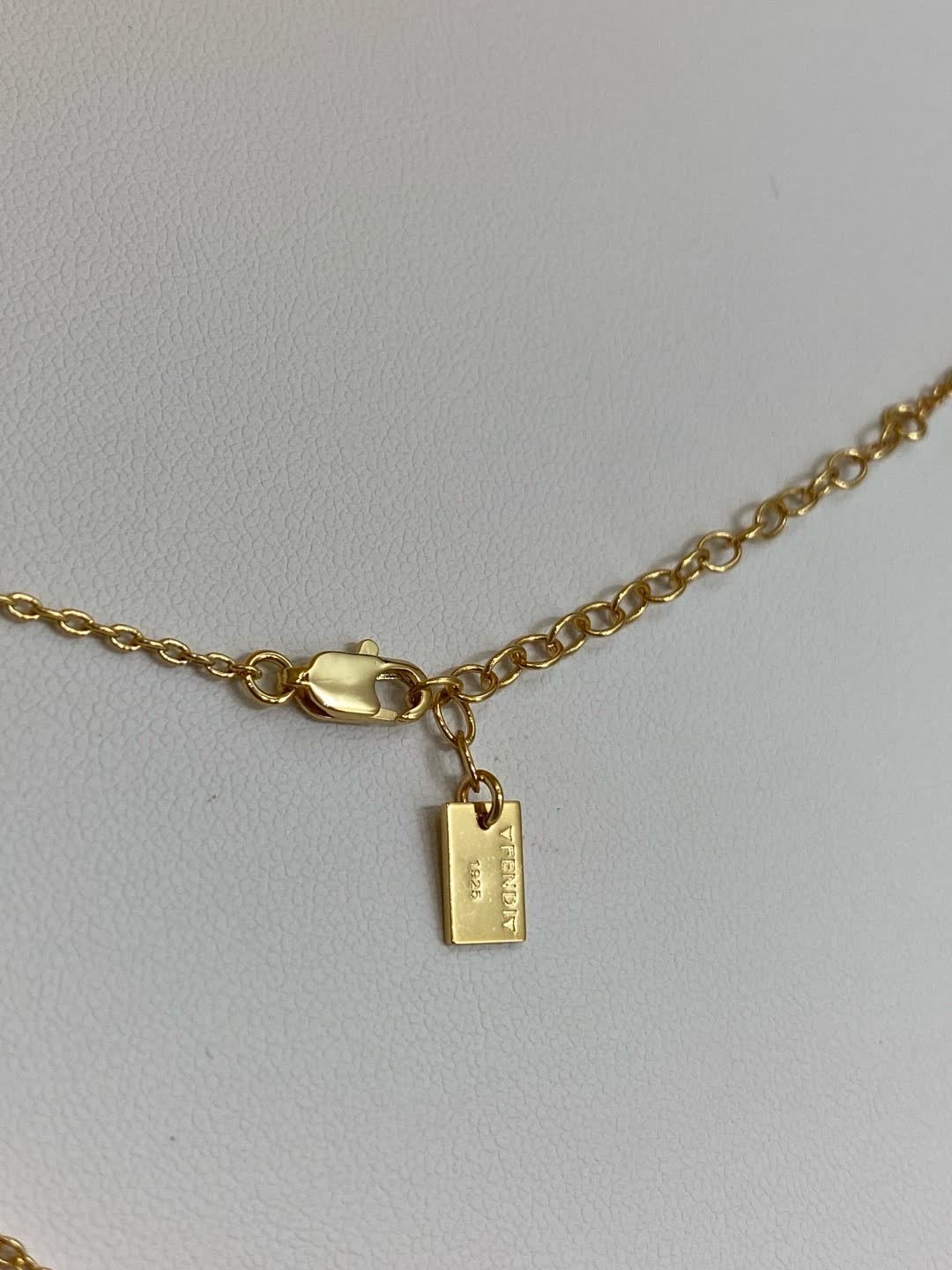 Fendi Roma Gold Tone Heart Pendant Necklace