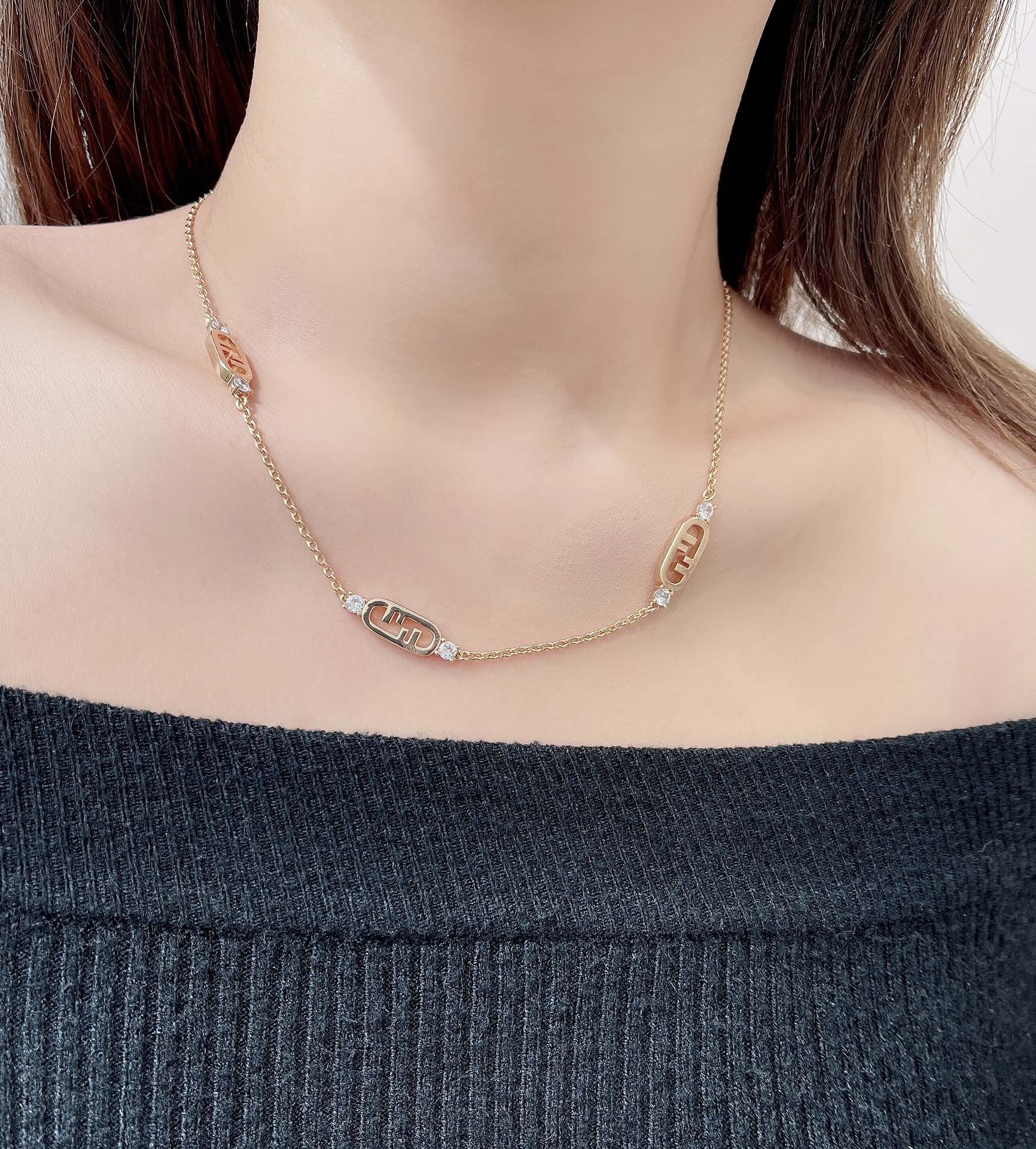 Hermes Hermès Paris Gold & Diamond Necklace
