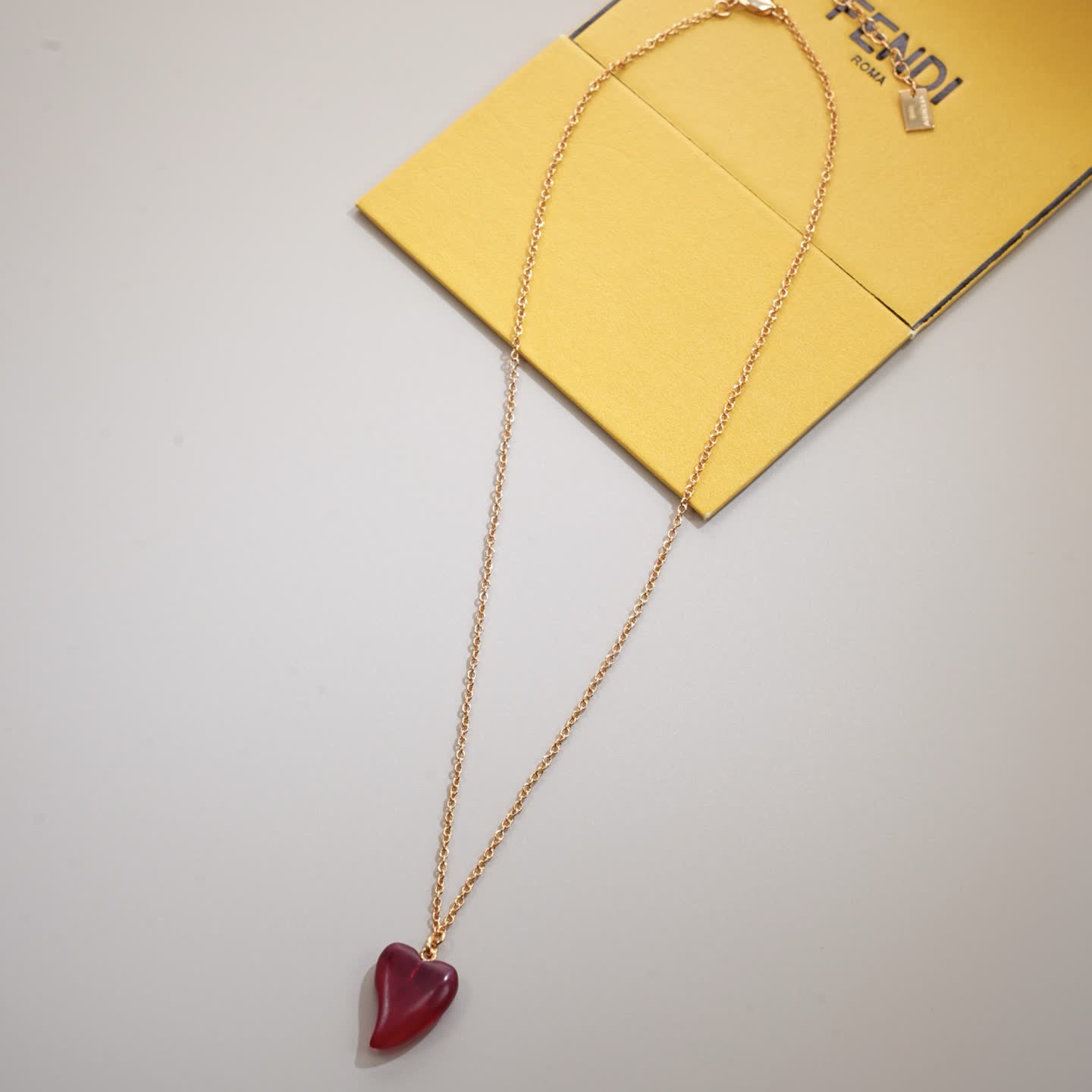 Fendi Gold-Plated Heart Pendant Necklace