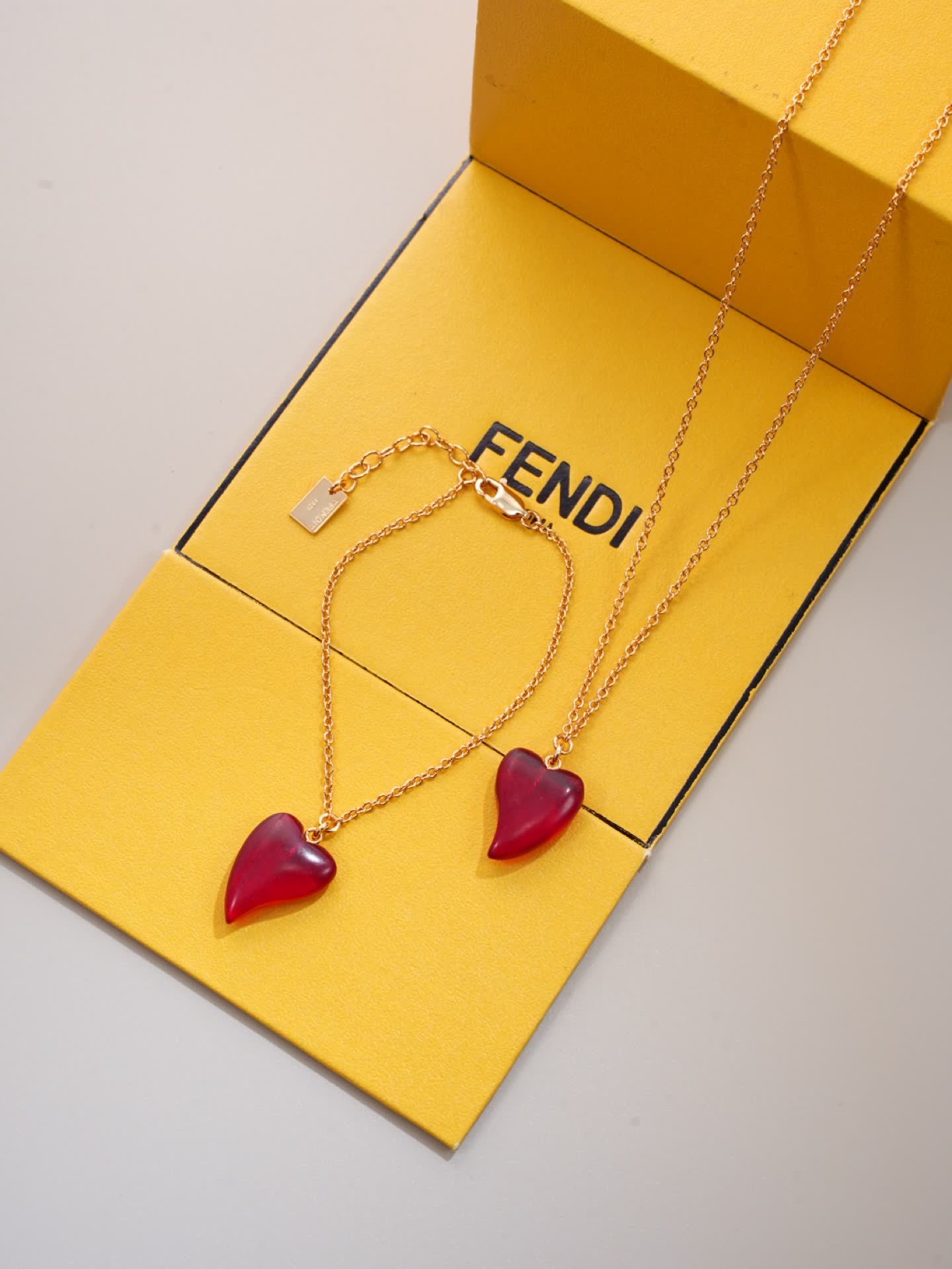 Fendi Gold-Plated Heart Pendant Necklace