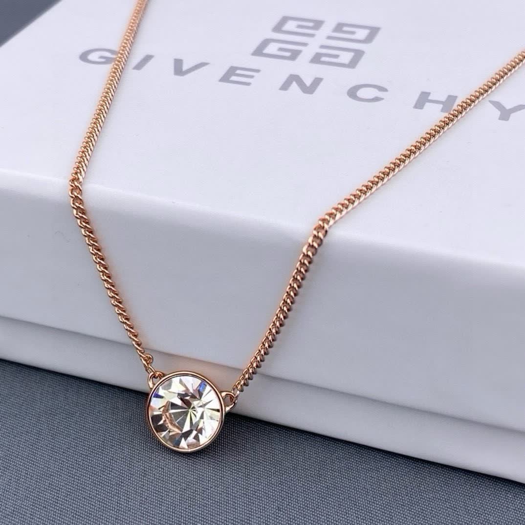 Givenchy Elegant Gold Plated Crystal Necklace