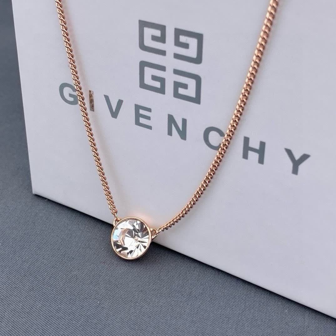 Givenchy Elegant Gold Plated Crystal Necklace