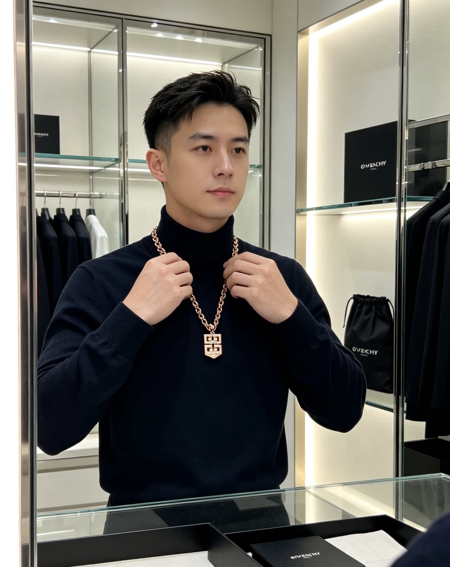 Givenchy Logo Pendant Necklace