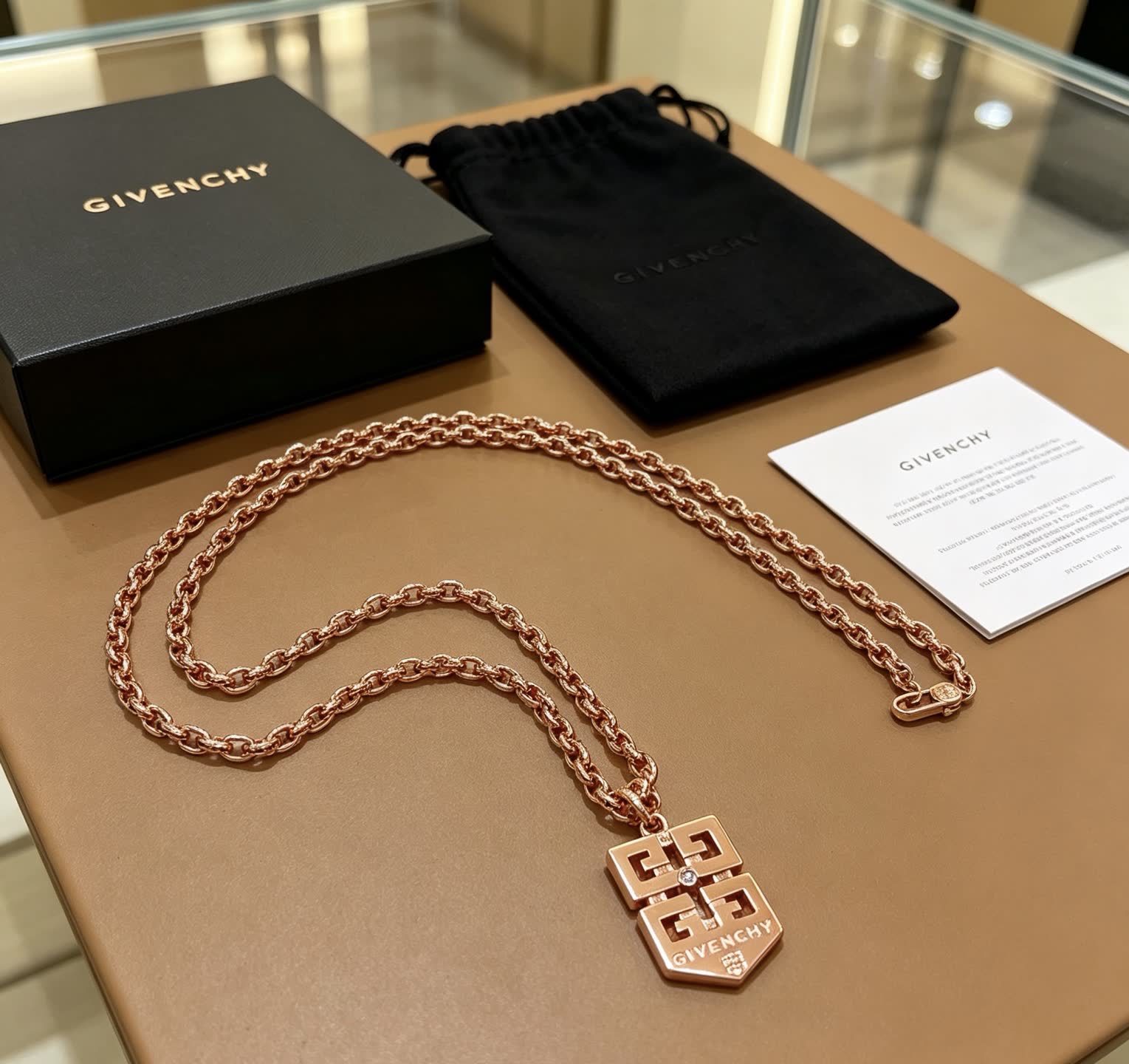 Givenchy Logo Pendant Necklace
