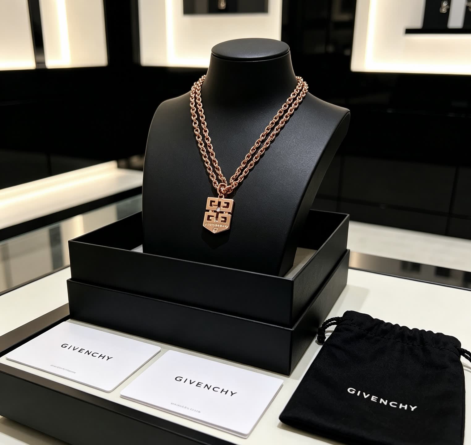 Givenchy Logo Pendant Necklace
